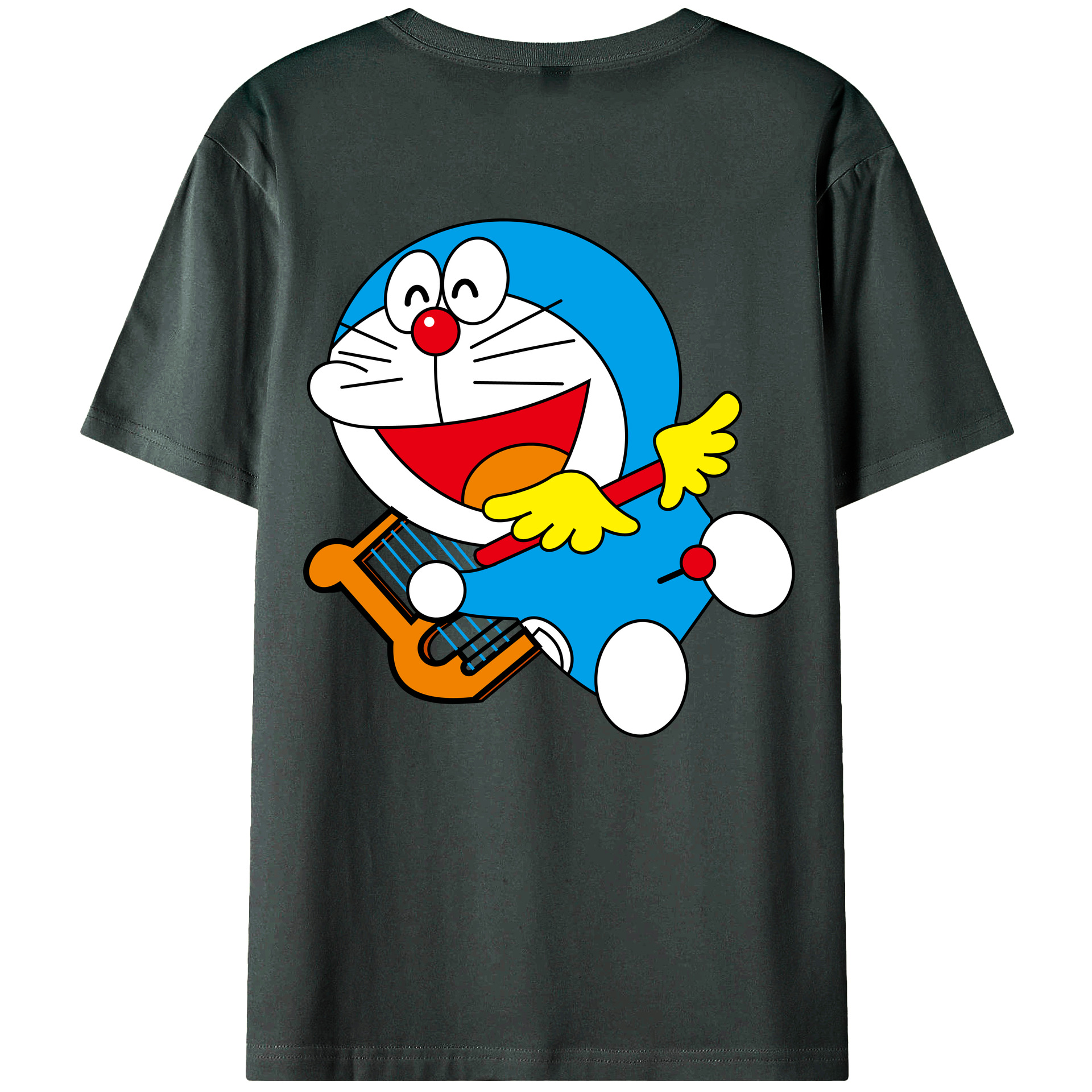 （画像用） ドラえもん Doraemon 綿100％ メンズ半袖Tシャツ（バックプリント） 通気性
